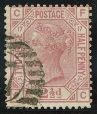1873 2½d Rosy Mauve SG 141 Plate 17. VFU