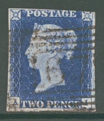 1840 2d Blue SG 5i  Late use cancelled by 1844 type cancel. cat £2500
