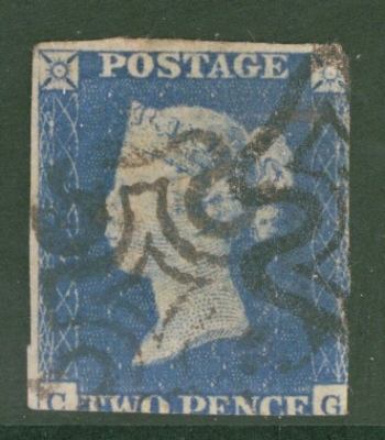 1840 2d Pale Blue SG 6 Plate 1 lettered C.G.  A Fine Used example Neatly Cancelled