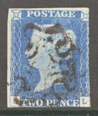 1840 2d Pale Blue SG 6   A Fine Used example with a couple of Good Margins. Cat £1,000