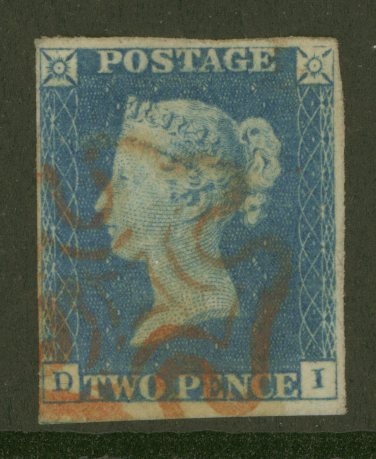 1840 2d Pale blue SG 5 plate 1 VFU