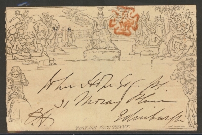 1840 1d Mulready Envelope SG ME2 A145. Used on the 25th May 1840  A Nice early date, 19 Days after issue. From London to…