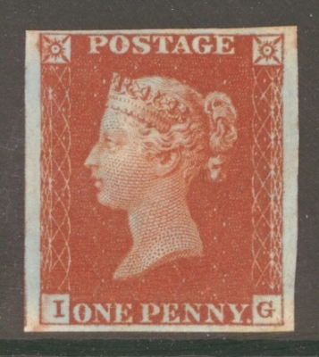 1841 1d Deep Red Brown SG 10 Lettered I.G.    A Fresh M/M example with Superb Deep Colour and 4 Good to Large margins. Cat £900