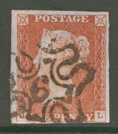 1841 1d Red Cancelled by a 6 in Maltese cross SG 8m A Very Fine Used example with 4 Clear to Large Margins.