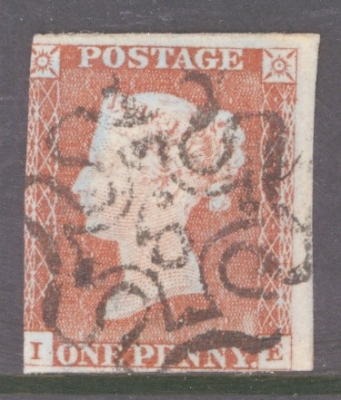 1841 1d Red  Cancelled by a 6 in Maltese cross SG 8m IE.  A Very Fine Used example with 3 Clear to Large Margins. Cat £…