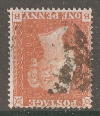 1854 1d Yellow Brown B.B. variety Inverted Watermark SG 18i  A Good - Fine Used example. Cat £350