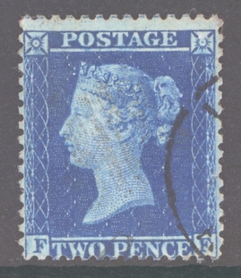 1854 2d Blue SG 23 Lettered F.F.  A Very Fine Used example