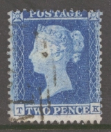 1854 2d Blue Pl 4 SG 23  T.K.  A Very Fine Used example. Cat £225