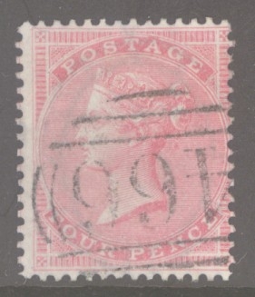 1855 4d Rose SG 66  A Very Fine Used example neatly cancelled by a Liverpool 466 Numeral . Cat £150