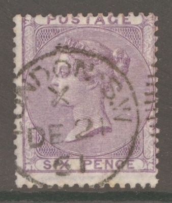 1857 6d Deep Lilac SG 69  A Superb Used example neatly cancelled by an upright London CDS