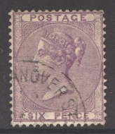 1855 6d Lilac SG 68  A Superb Used example
