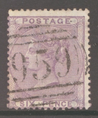 1855 6d Lilac SG 68  A Very Fine Used example