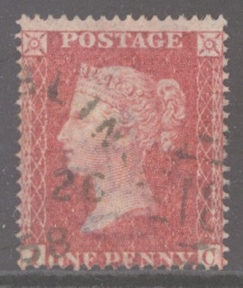 1856 1d Rose Red SG 36 Pl 27  I.C.  A Very Fine Used example. Cat £80+