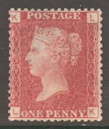 1858 1d  Red SG 43 Pl 134  L.K.  A  Fresh U/M example