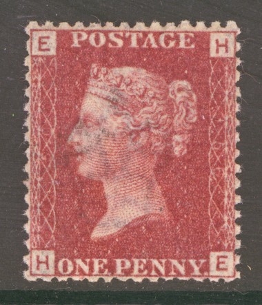 1858 1d  Red SG 43 Pl 156  H.E.  A  Fresh U/M example