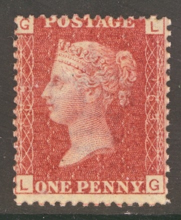 1858 1d  Red SG 43 Pl 163  L.G.  A  Superb Fresh U/M example