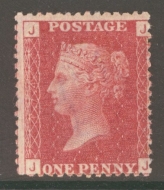 1858 1d  Red SG 43 Pl 174  J.J.  A  Fresh U/M example