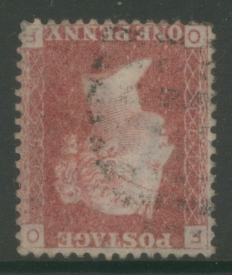 1858 1d Rose Red Plate 154 Variety Inverted Watermark SG 43wi. A Fine Used example 