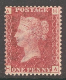 1858 1d  Red SG 43 Pl 156   A Fresh U/M example