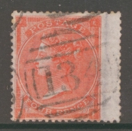 1862 4d Bright Red SG 79 Lettered E.F. A Very Fine Used  example with superb Extra Deep colour. Cat £140+