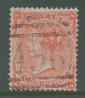 1862 4d Bright Red SG 81 Lettered N.H. A Very Fine Used example