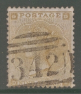 1862 9d Bistre SG 86 Lettered D.G.  A Very Fine Used example. Cat £575