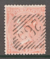 1862 4d Pale Red SG 84 Lettered T.D.  A Fine Used  example. Cat £140