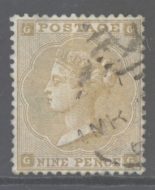 1862 9d Bistre SG 86 lettered G.G. A  Very Fine Used example with excellent colour