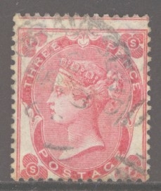 1862 3d Bright Carmine Rose SG 76 S.F.  A Very Fine Used example