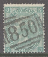 1865 1/- Green SG 101 Plate 4  K.J. A Very Fine Used example
