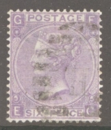 1865 6d Lilac SG 97 Plate 5  A Fine Used example Cat £140