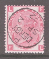 1867 3d Rose SG 103 Plate 8  Lettered F.L. A Superb used example cancelled by a crisp Derby CDS