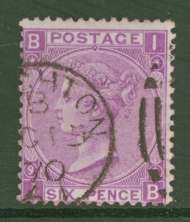 1867 6d Mauve SG 109 Plate 9 I.B   A Very Fine Used example 