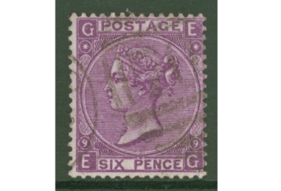 1867 6d Mauve SG 109 Plate 9 E.G.   A Very Fine Used example  with Superb Extra Deep Colour