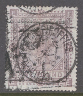 1867 £1 Brown Lilac on Blued Paper SG 132. Lettered E.E.  A Good Sound Used example of this difficult stamp. Cat £6,50…