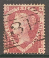 1870 1½d Rose Red SG 51 Plate 1 Lettered N.D. A Very Fine Used example. Cat £110