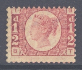 1870 ½d Rose Red SG 48 Plate 14 Lettered BT A Fresh U/M example