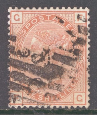 1873 1/- Orange Brown SG 151  A good used example of this difficult stamp