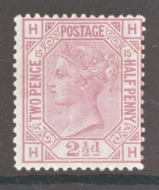 1873 2½d Rosy Mauve H.H.  SG 141 Plate 15  A Superb Fresh U/M  example. Cat £525