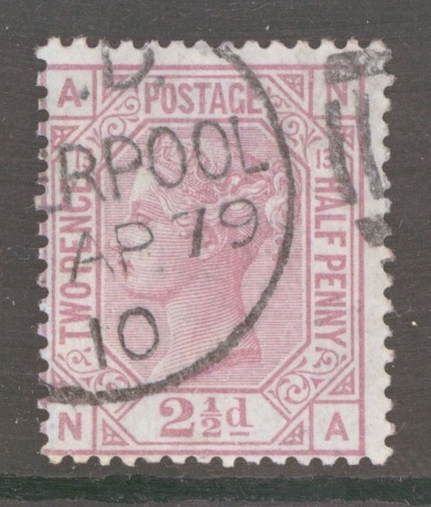 1873 2½d Rosy Mauve SG 141 Plate 13  N.A.   A Very Fine Used example.