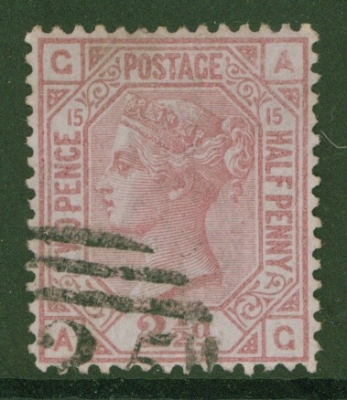 1873 2½d Rosy Mauve SG 141 Plate 15  A.G.  A Very Fine Used example leaving Queens profile clear