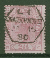 1873 2½d Rosy Mauve SG 141 Plate 16  B.C.   A Very Fine Used example.