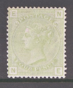 1873 4d Sage Green SG 153 Plate 16. A Fresh Lightly M/M example, but Creased.