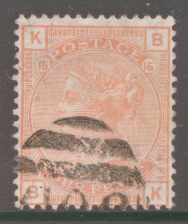 1873 4d Vermilion SG 152 Plate 15  B.K.  A Fine Used example with Good Colour. Cat £475