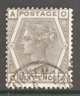 1873 6d Grey O.A.  SG 147 Plate 14  A Superb Used example leaving Queens Profile Clear. Cat £180 as such