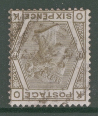 1873 6d Grey SG 147 Plate 17 Lettered O.K. variety Inverted Watermark  SG 147wi A Fine Used example. Cat £375