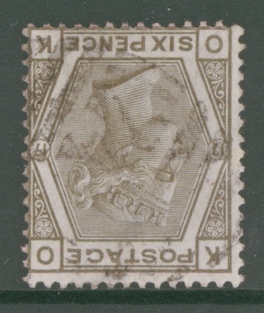 1873 6d Grey SG 147 Plate 17 Lettered O.K. variety Inverted Watermark  SG 147wi A Fine Used example. Cat £375