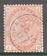 1880 1/- Orange Brown SG 163 Plate 14 J.H.   A Superb Used example