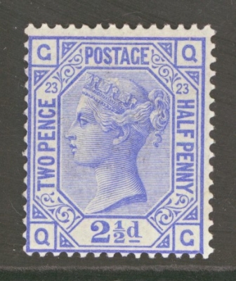 1880 2½d Blue SG 157 Plate 23 Q.G. A Fresh Unmounted example. Cat £450 as M/M