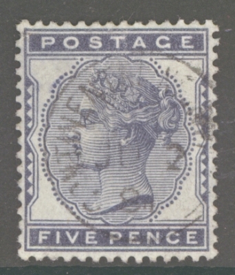 1880 5d Indigo SG 169. A Superb Used example cancelled by a small thimble CDS